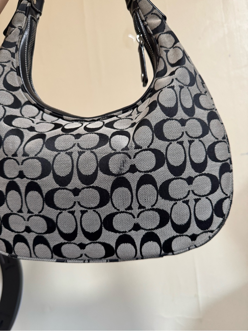 Coach Vintage y2k Signature Crescent Shoulder Bag - Black/Gray - Picture 5 of 9